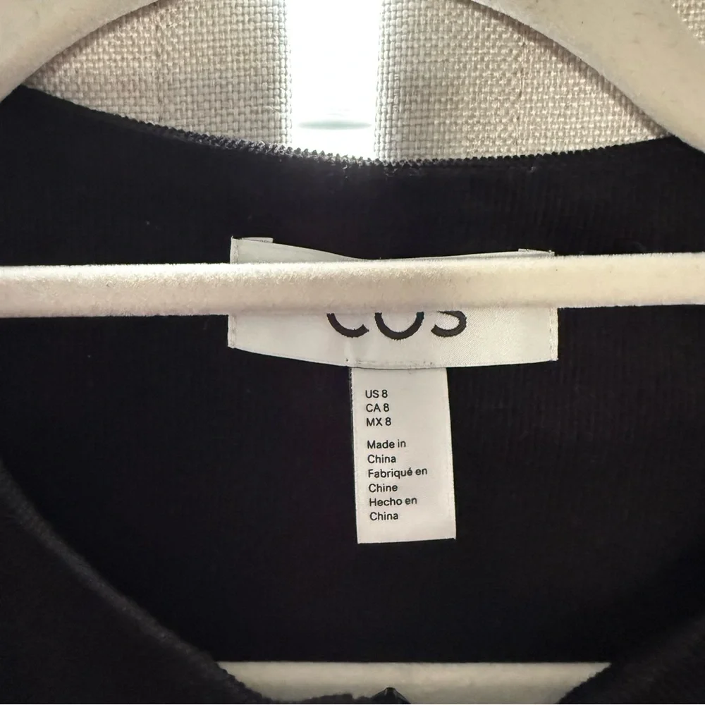 COS Bib-Front Corduroy Mini Dress – Black – Size 8 - Picture 5 of 11